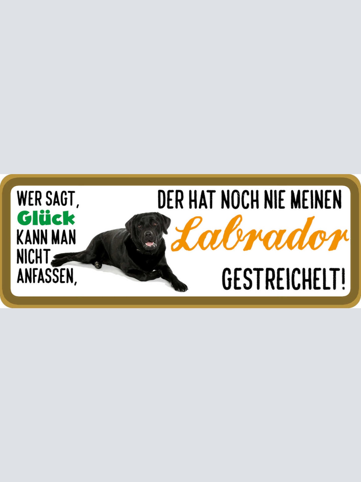 Schild Wer Sagt Glück Kann Man Nicht Anfassen Labrador Gestreichelt Hund 27x10