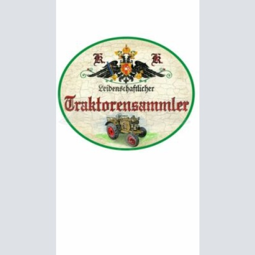 KuK Nostalgie Holzschild "Traktorensammler" Traktor Schild