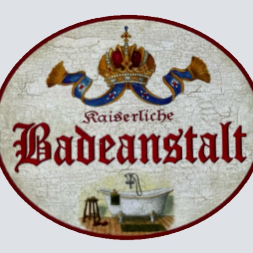 KuK Nostalgie Holzschild Kaiserliche Badeanstalt Badezimmer Badewanne Schild