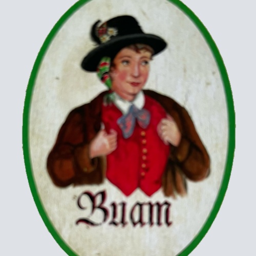 Nostalgie Holzschild Gailtal Buam WC Toilette Klo Buben Herren Schild