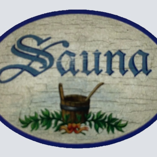 Nostalgie Holzschild Sauna Bad Schwitzen Schild