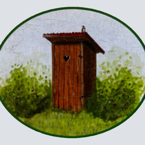 Nostalgie Holzschild Plumpsklo Häuschen Toilette WC Klo Schild