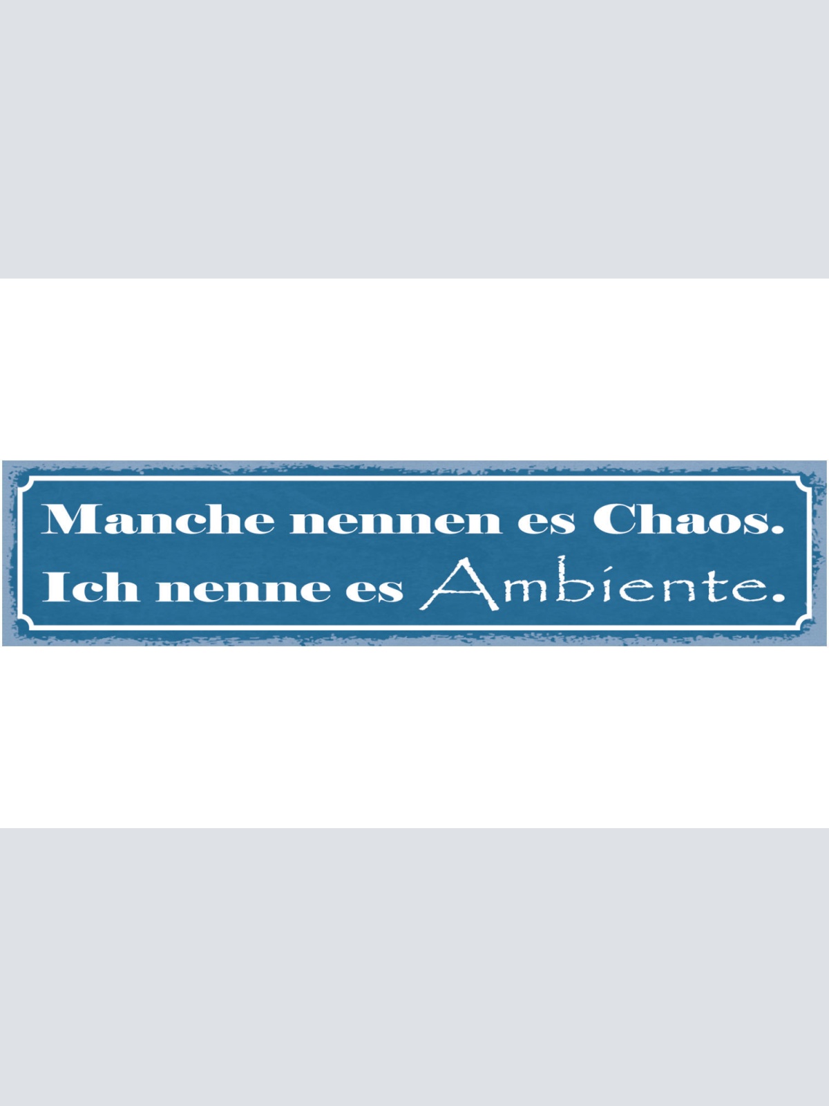 Schild Manche Nennen Es Chaos Ich Nenne Es Ambiente Unordnung 46 x 10