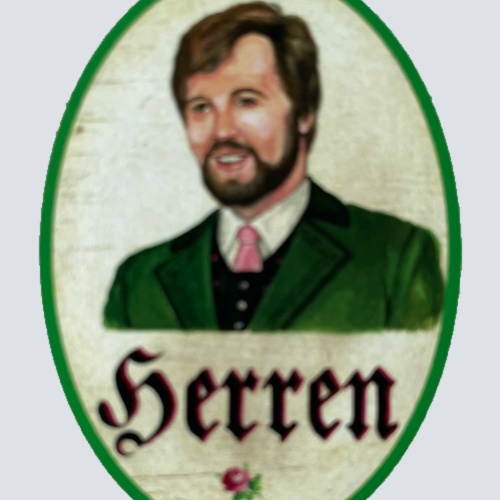 Nostalgie Holzschild Oberösterreich Herren WC Toilette Klo Buben Schild