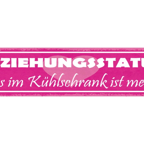Schild Beziehungsstatus Alles Im Kühlschrank Ist Meins Liebe 46x10 Blech od.Holz