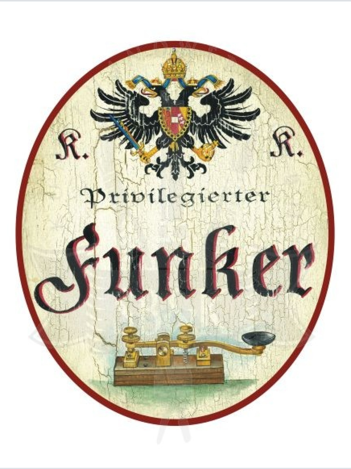 KuK Nostalgie Holzschild Privilegierter Funker