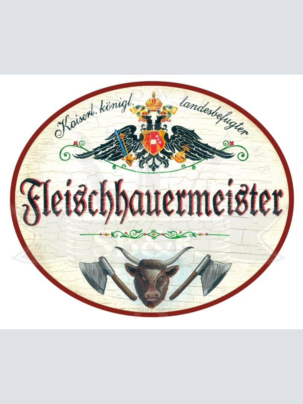 KuK Nostalgie Holzschild Fleischhauermeister