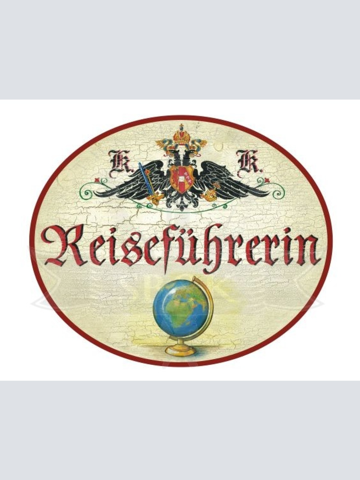 KuK Nostalgie Holzschild Reiseführerin