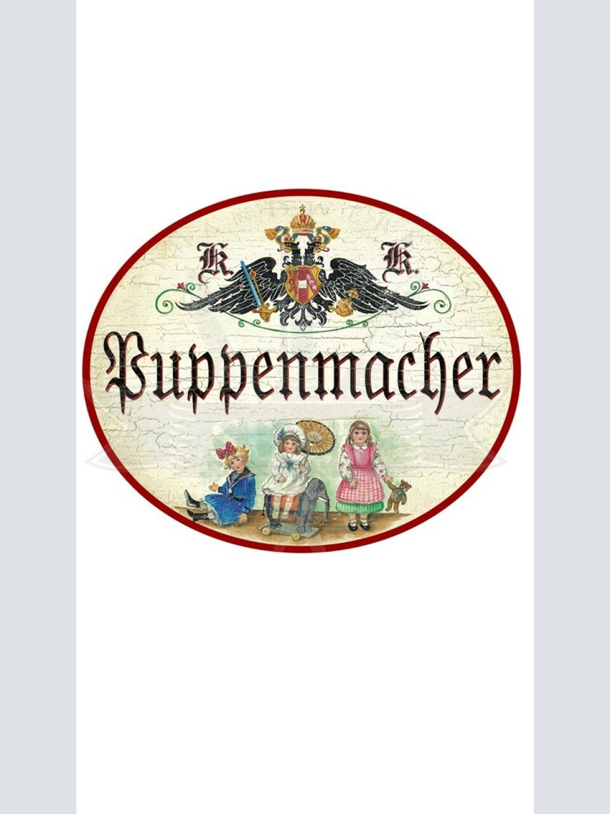 KuK Nostalgie Holzschild "Puppenmacher"