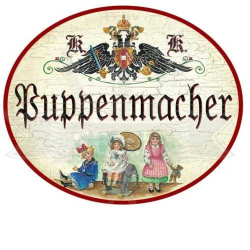 KuK Nostalgie Holzschild "Puppenmacher"
