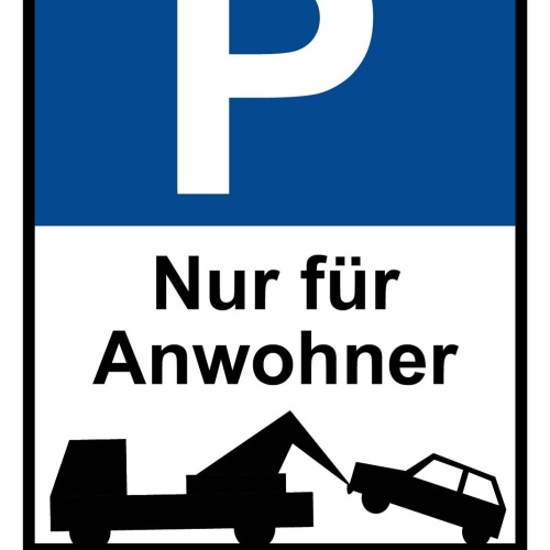 Schild Parkplatz Nur für Anwohner Parken 12x18 / 20x30 / 30x40 Blech od. Holz