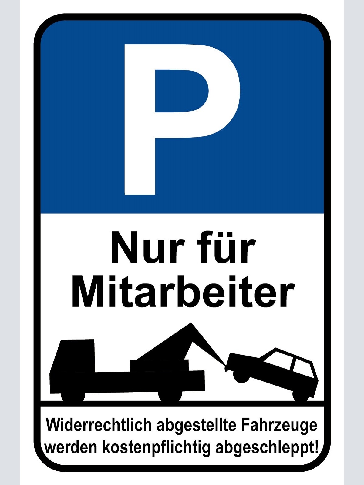 Schild Parkplatz Nur für Mitarbeiter Parken 12x18 / 20x30 / 30x40 Blech od. Holz