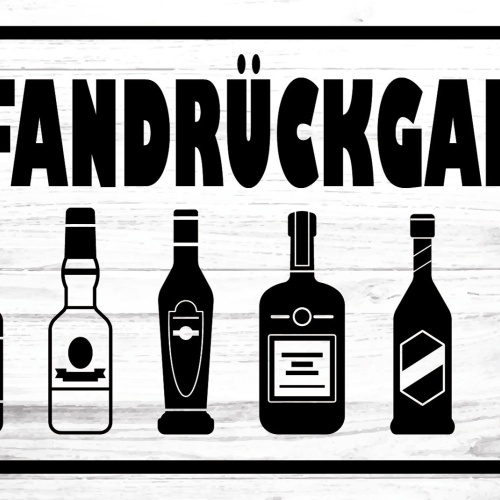 Schild Pfandrückgabe Flaschen Bier Wein 12x18 / 20x30 / 30x40 Blech od.Holz