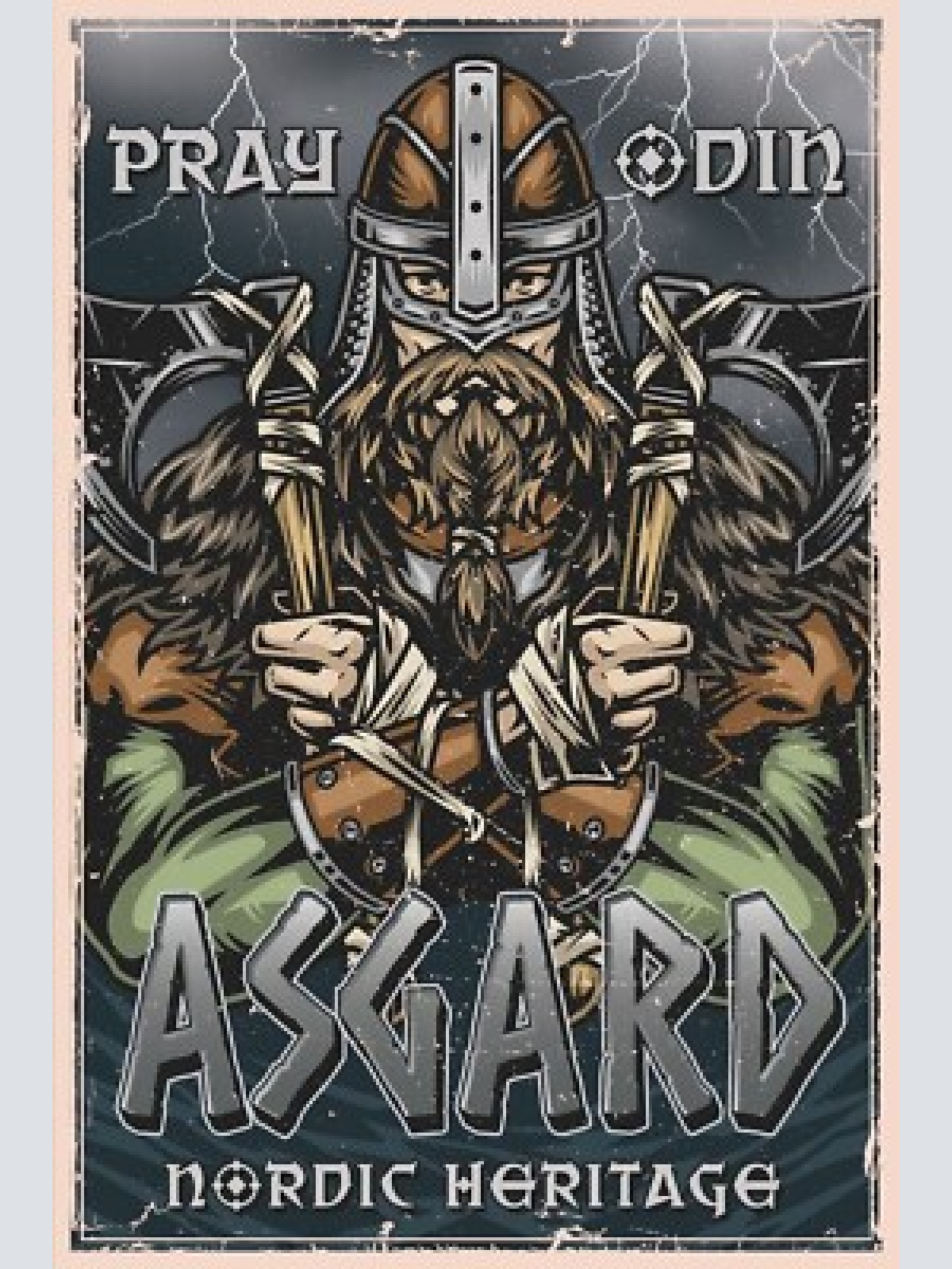 Nostalgie schild pray odin asgard vikinger 12x18 / 20x30 / 30x40 blech od.holz