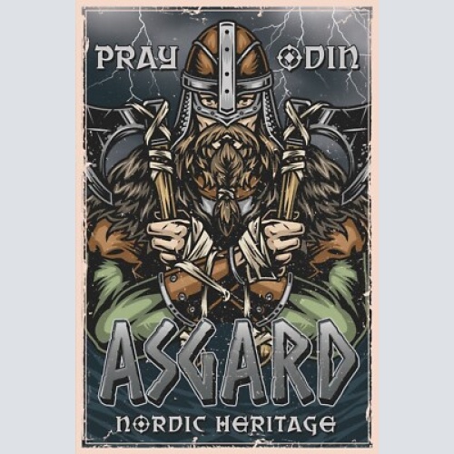 Nostalgie schild pray odin asgard vikinger 12x18 / 20x30 / 30x40 blech od.holz