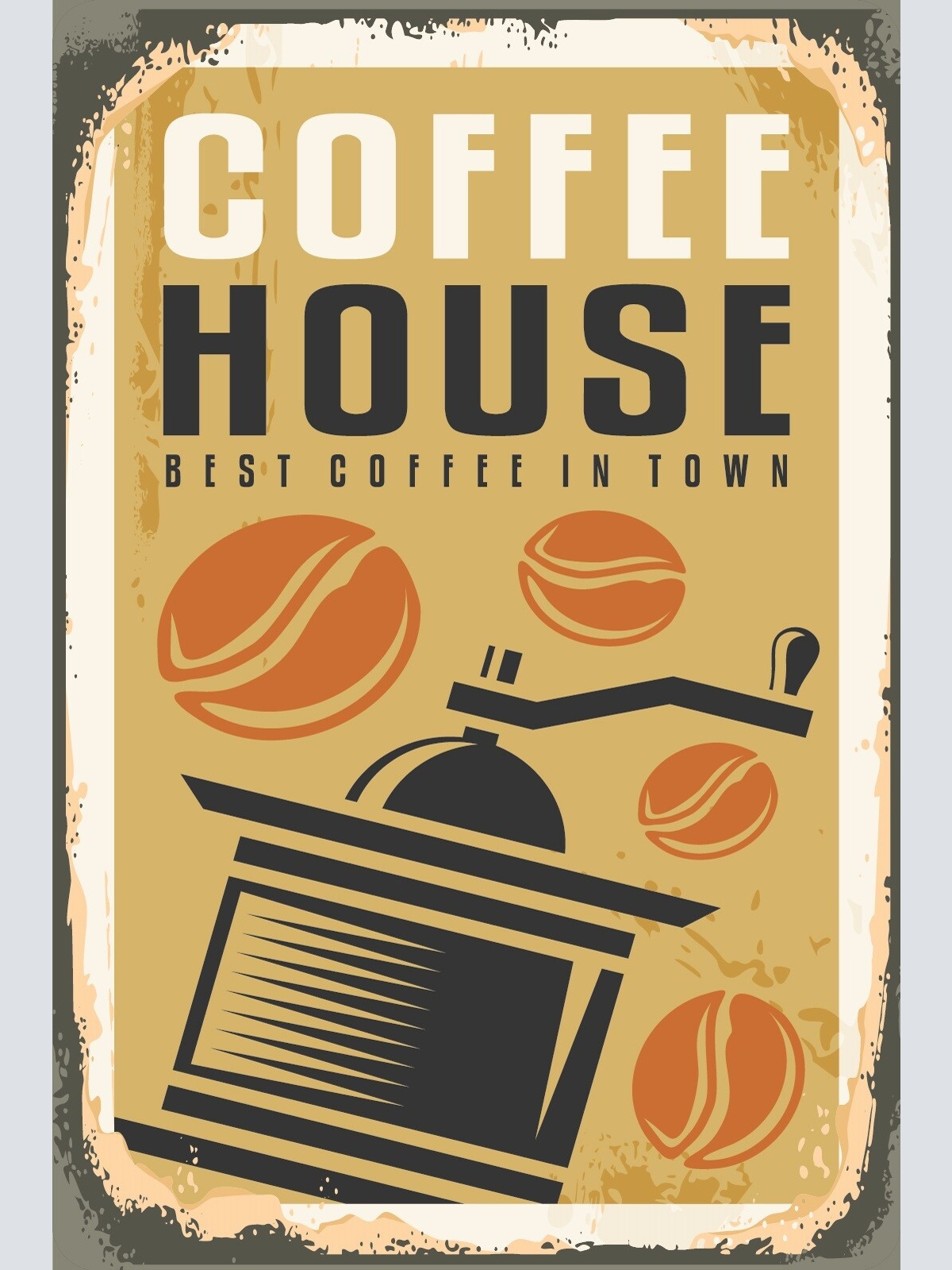 Nostalgie Schild Coffee House Café Kaffee 12x18 / 20x30 / 30x40 Blech od. Holz