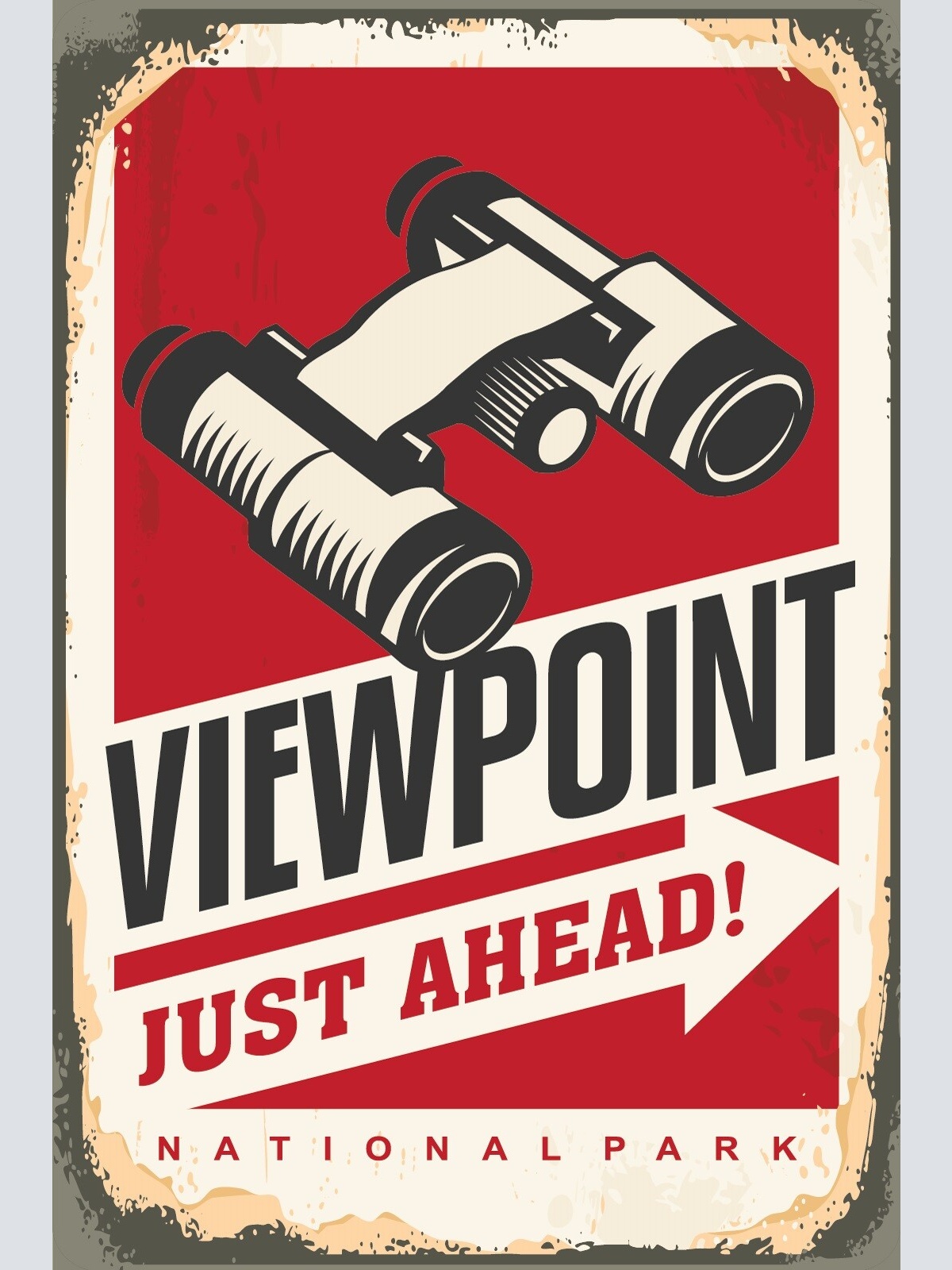 Nostalgie Schild Viewpoint Ahead Aussicht 12x18 / 20x30 / 30x40 Blech od. Holz