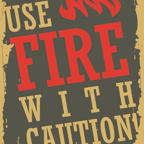 Nostalgie Schild Use Fire with Caution Feuer 12x18 / 20x30 / 30x40 Blech od.Holz