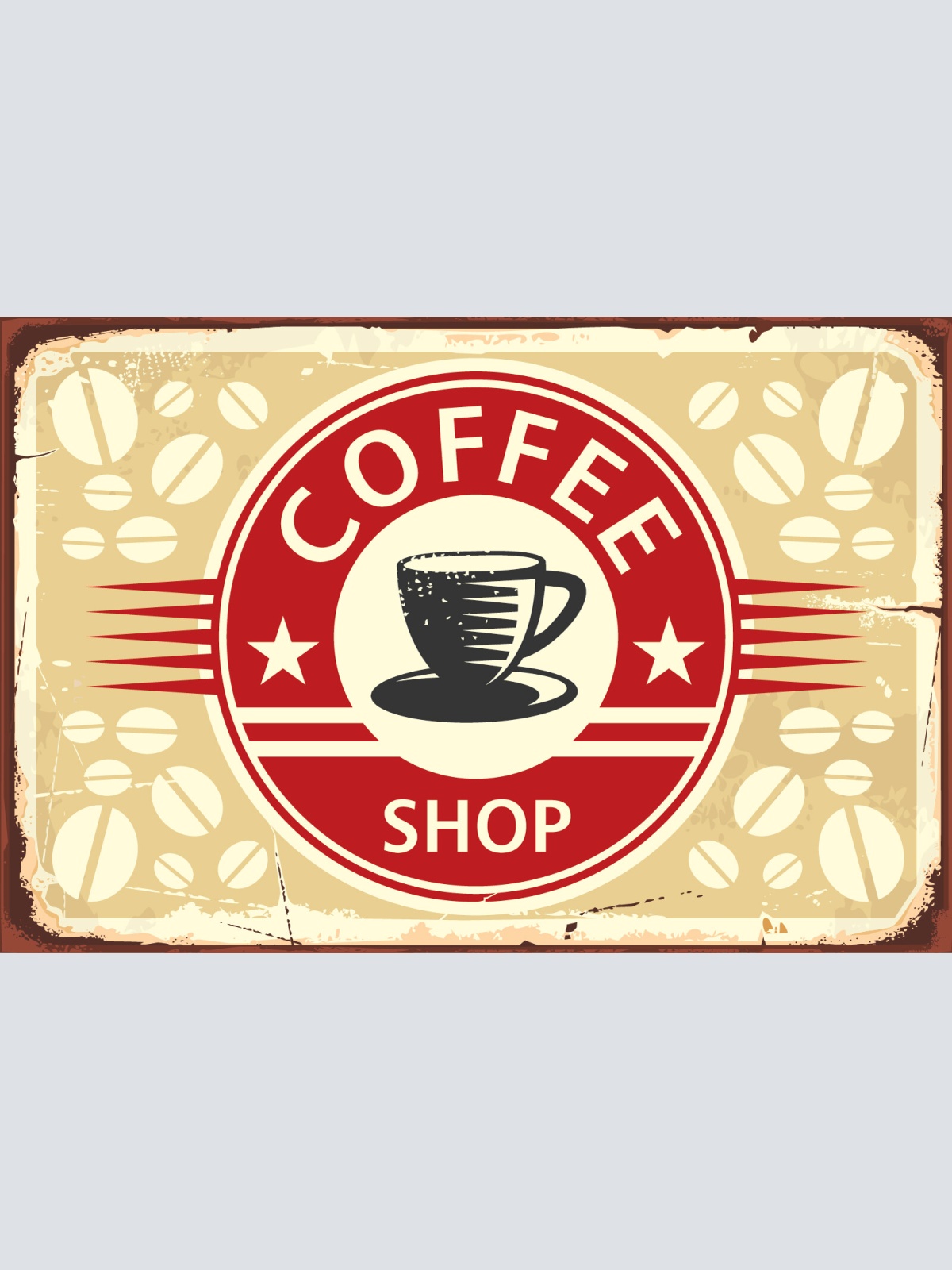 Nostalgie Schild Coffee Shop Kaffee Café 12x18 / 20x30 / 30x40 Blech od. Holz