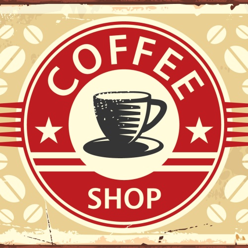 Nostalgie Schild Coffee Shop Kaffee Café 12x18 / 20x30 / 30x40 Blech od. Holz
