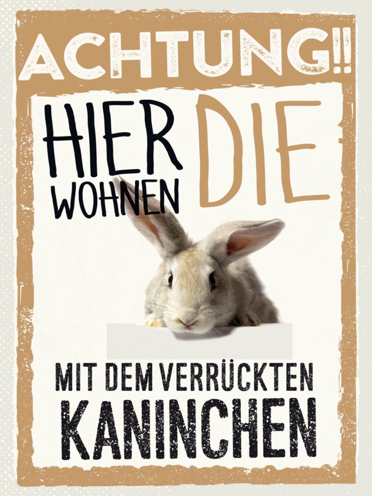 Schild Achtung Hier Wohnen Die Mit Kaninchen 12x18 20x30 30x40 Blech/Holz