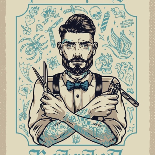 Schild Barbershop Premium Quality Friseur Barbier 12x18 20x30 30x40 Blech/Holz