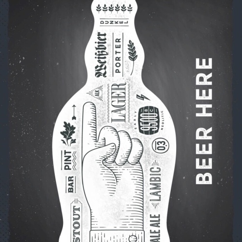 Schild Beer Here Bar Lager Pale Ale Weißbier Bier 12x18 20x30 30x40 Blech/Holz