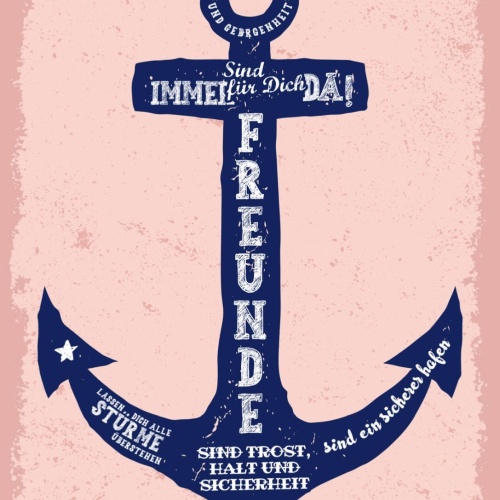 Schild Freunde Sind Immer Für Dich Da Anker Trost 12x18 20x30 30x40 Blech/Holz