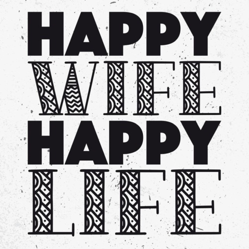 Schild Happy Wife Happy Life Glücklich Frau Leben 12x18 20x30 30x40 Blech/Holz