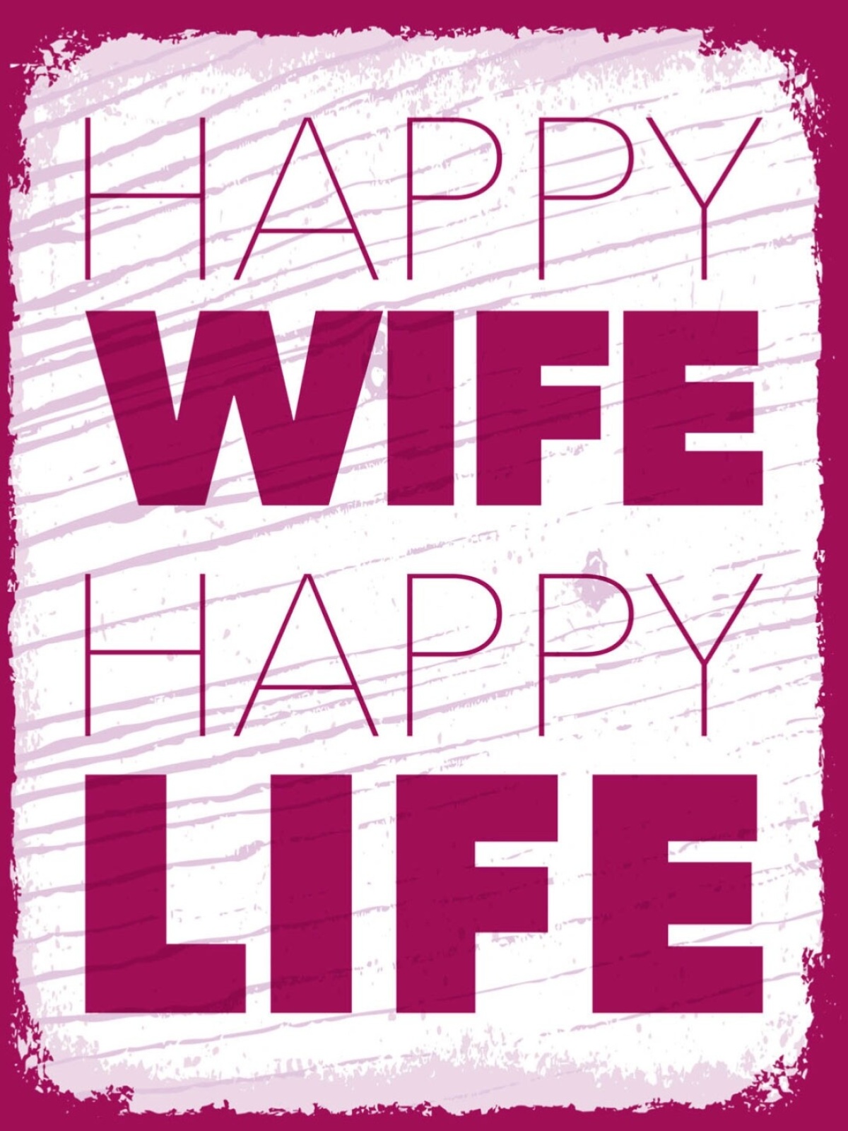 Schild Happy Wife Happy Life Glücklich Frau Leben 12x18 20x30 30x40 Blech/Holz