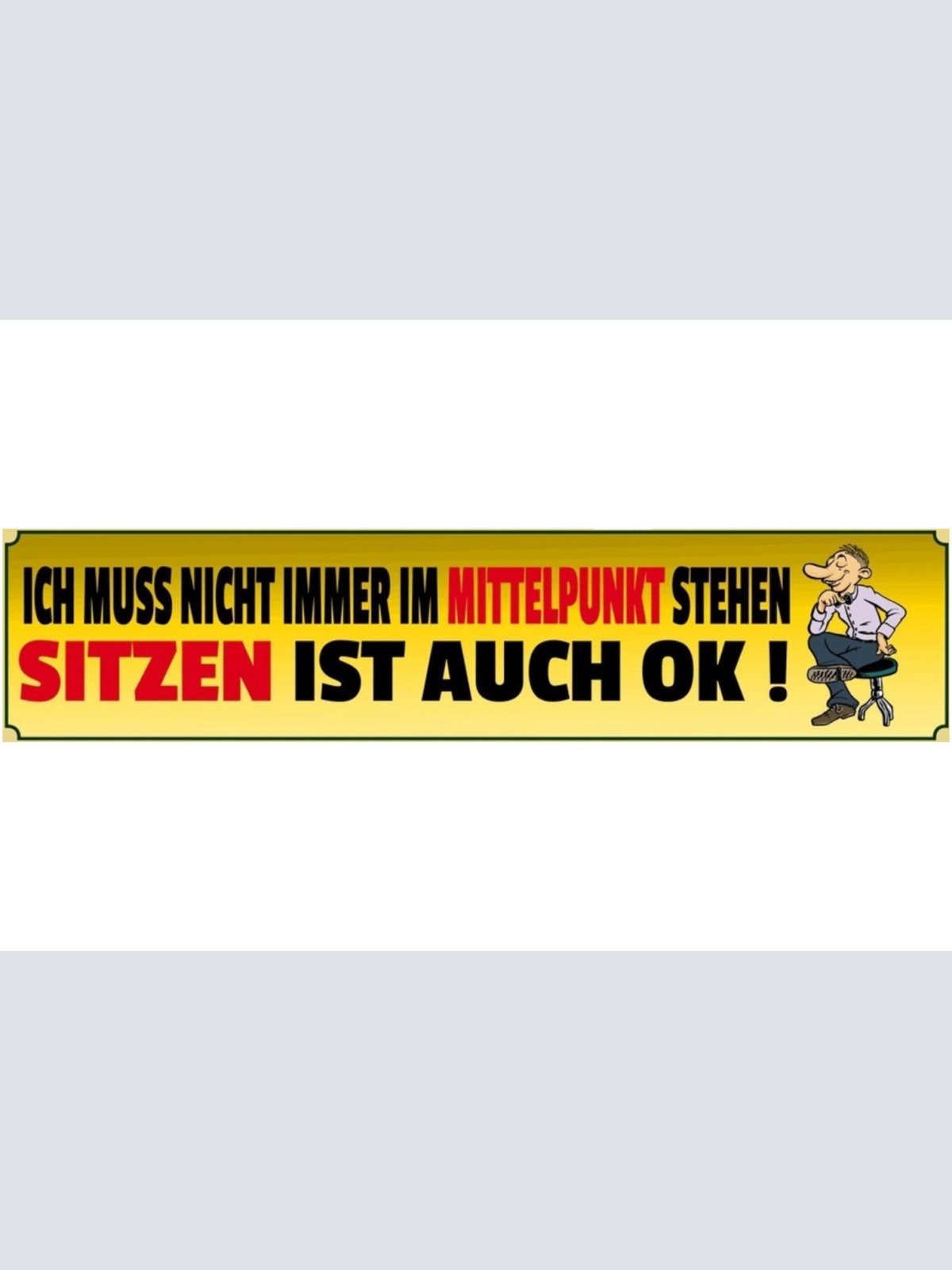 Schild Im Mittelpunkt Stehen Aufmerksamkeit Fokus Sitzen 46 x 10 Blech od. Holz