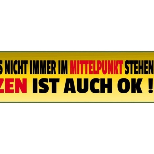Schild Im Mittelpunkt Stehen Aufmerksamkeit Fokus Sitzen 46 x 10 Blech od. Holz