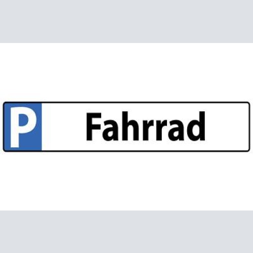 Schild fahrrad parkplatz parken rad bike radfahrer biker 46 x 10 blech od.holz