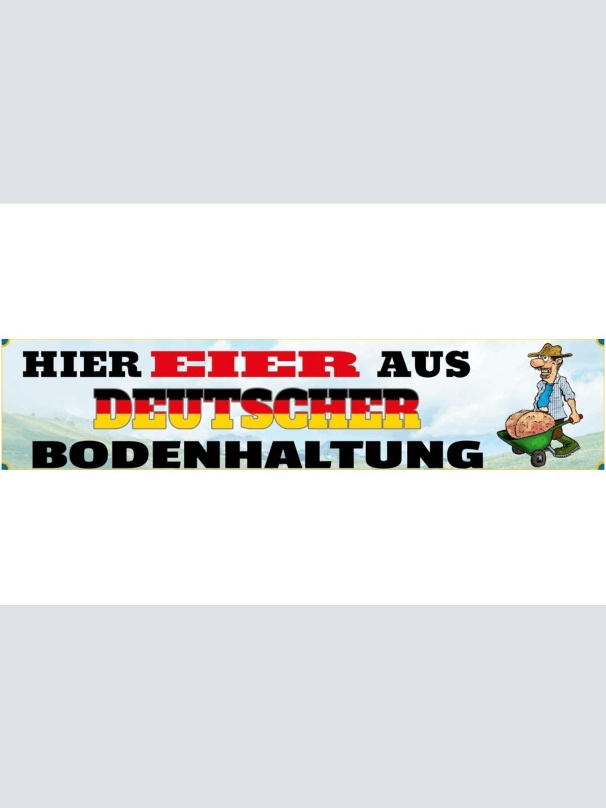 Schild Eier Deutsche Bodenhaltung Hoden Schubkarre 46 x 10 Blech od. Holz