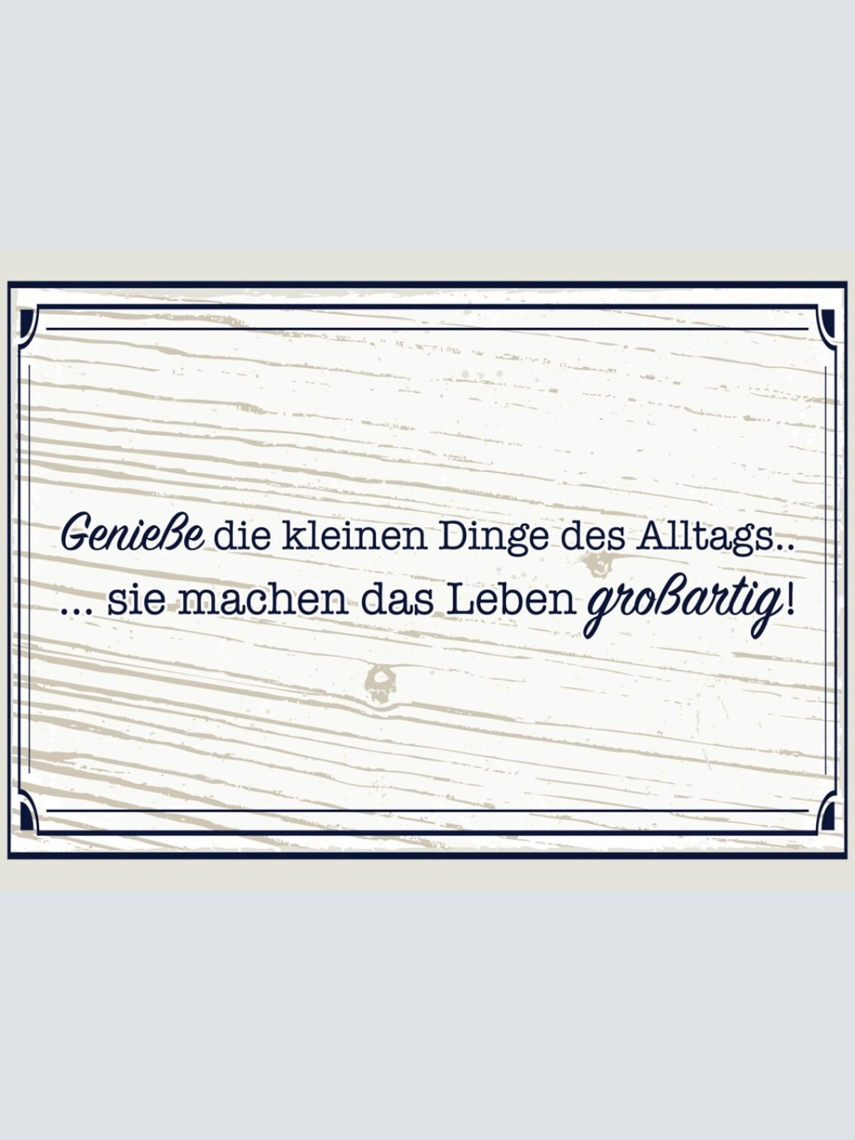 Schild Genieße Kleine Dinge Alltags Leben Großartig 12x18 20x30 30x40 Blech/Holz