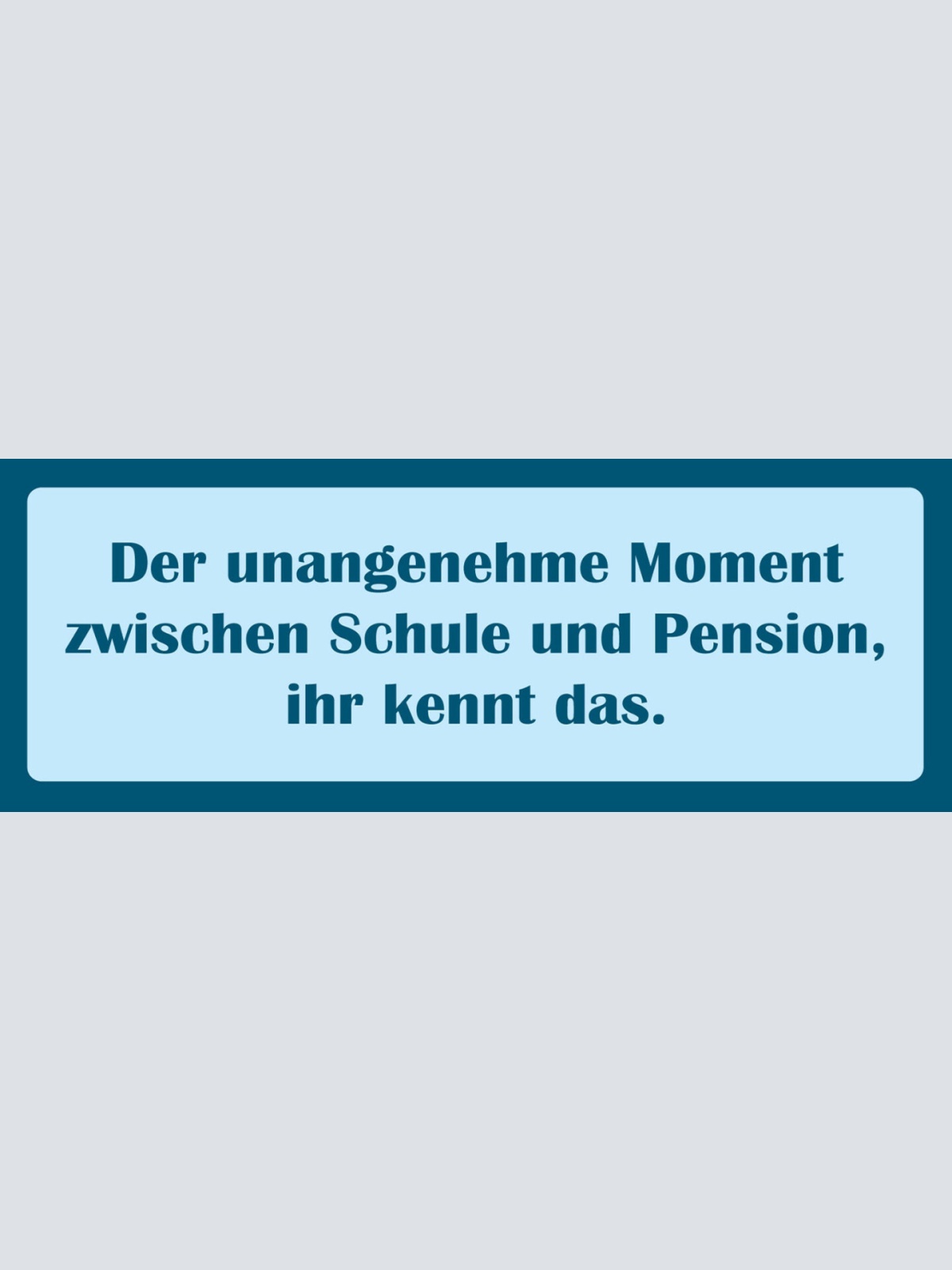 Schild Der Unangenehme Moment Zwischen Schule & Pension Ihr Kennt Das 27 x 10