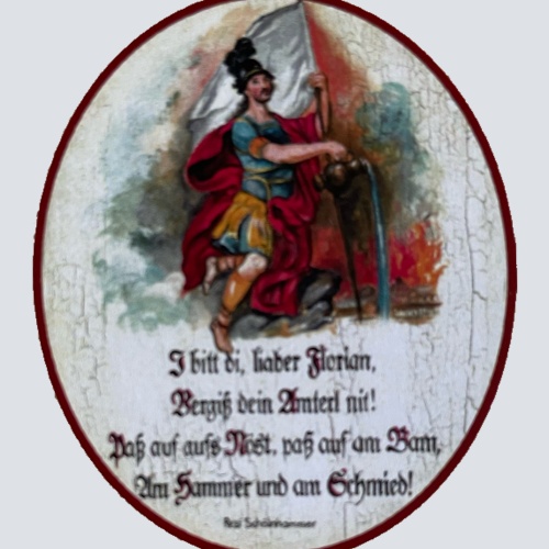 KuK Nostalgie Holz Schild I Bitt Di Lieber Florian Schmied Schmiedehandwerk