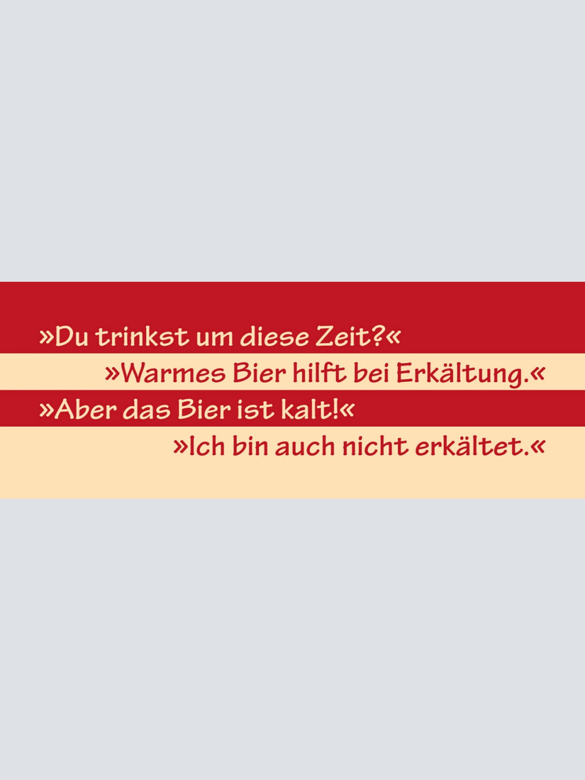 Schild Du Trinkst Zu Dieser Zeit Warmes Bier Hilft Bei Erkältung Kalt 27 x 10