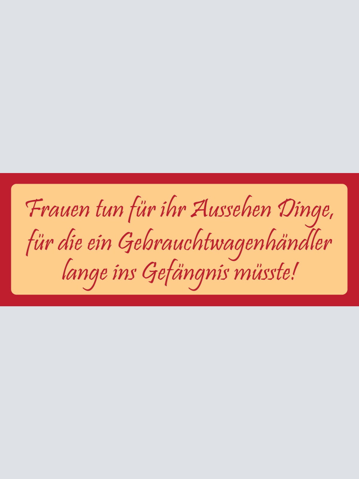 Schild Frauen Tun Für Ihr Aussehen Dinge Gebrauchtwagen Händler Ins Gefängnis
