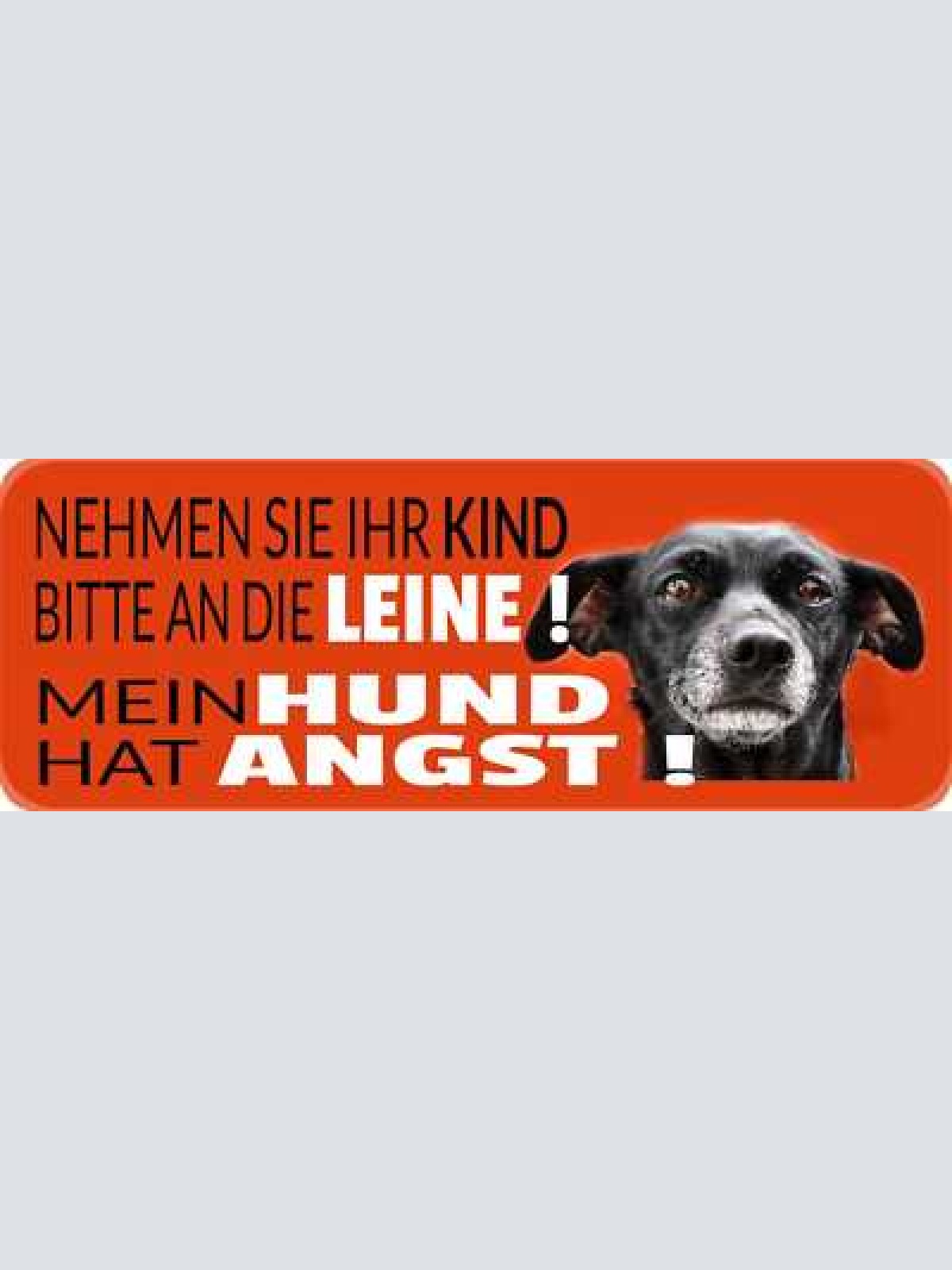 Schild nehmen sie ihr kind bitte an die leine mein hund hat angst 27 x 10