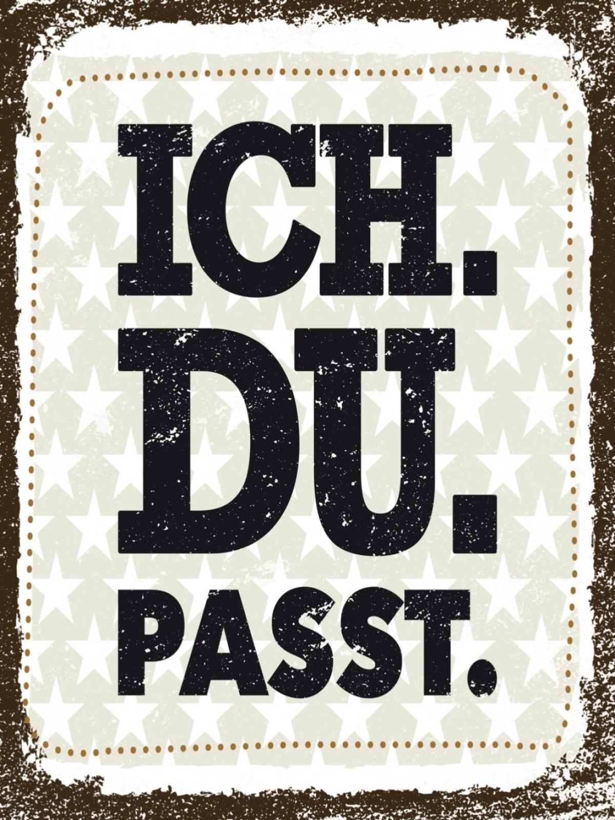 Schild Ich Du Passt Liebe Ehe Paar Beziehung 12x18 20x30 30x40 Blech/Holz