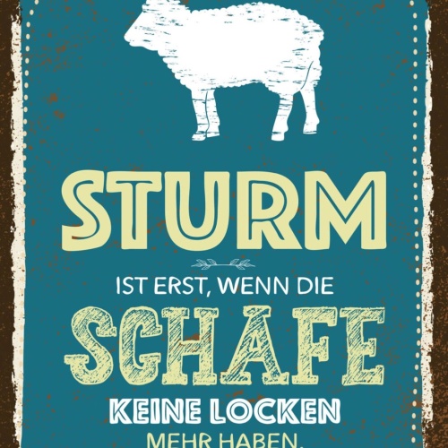 Schild Sturm Ist Erst Wenn Schafe Keine Locken 12x18 20x30 30x40 Blech/Holz