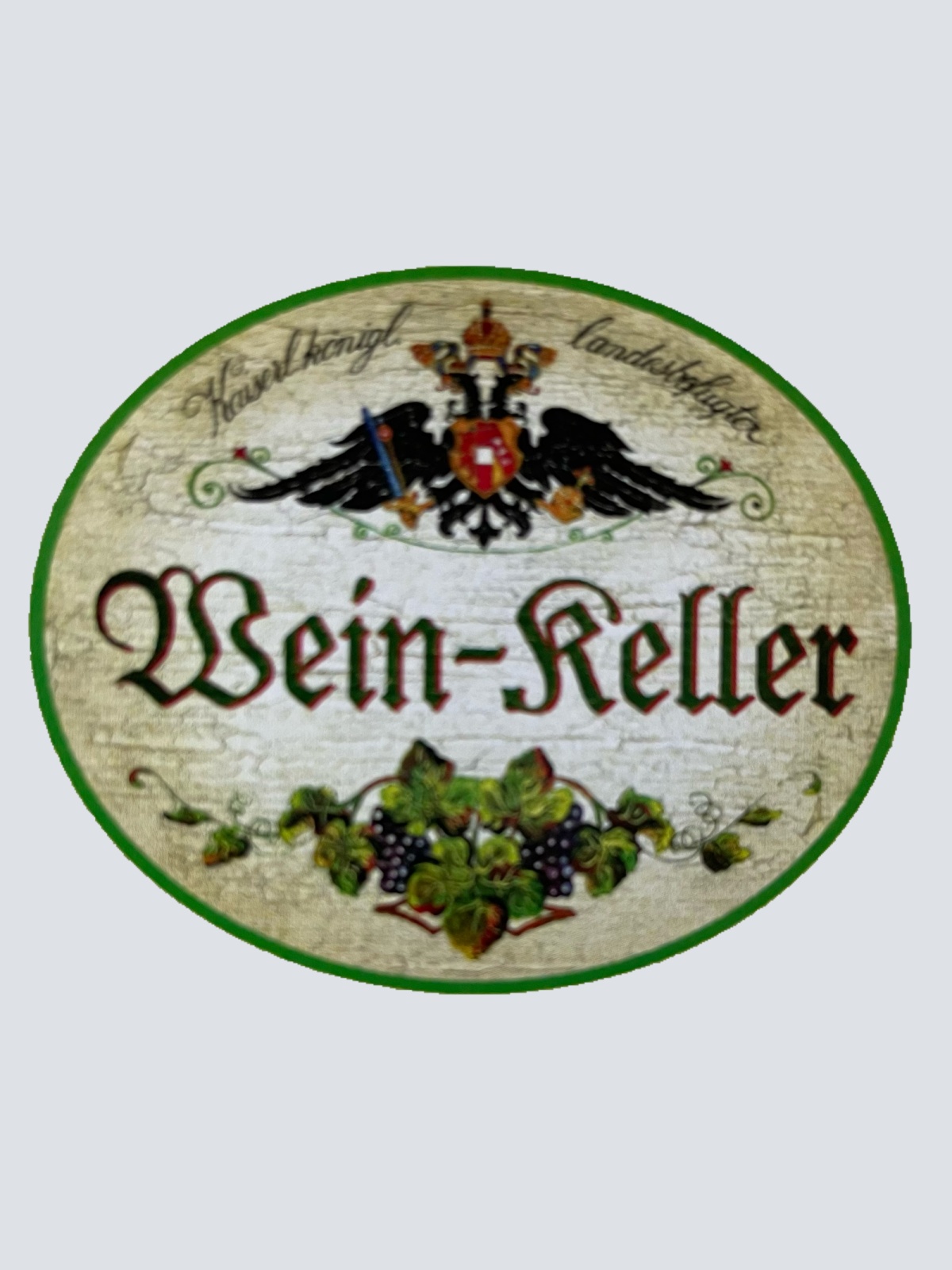 KuK Nostalgie Holzschild Landesbefugter Wein-Keller Alkohol Lager Wein Schild
