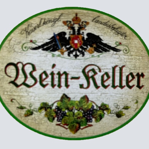KuK Nostalgie Holzschild Landesbefugter Wein-Keller Alkohol Lager Wein Schild