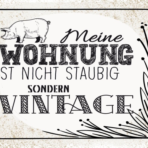 Schild Meine Wohnung Ist Nicht Staubig Vintage 12x18 20x30 30x40 Blech/Holz