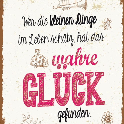 Schild Kleinen Dinge Im Leben Schätzt Wahre Glück 12x18 20x30 30x40 Blech/Holz