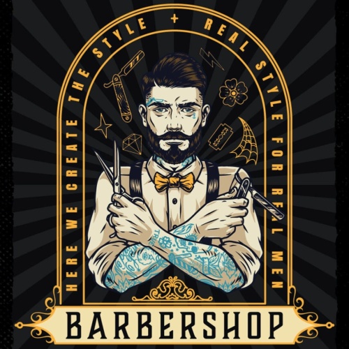 Schild Barbershop Real Style For Real Man Friseur 12x18 20x30 30x40 Blech/Holz