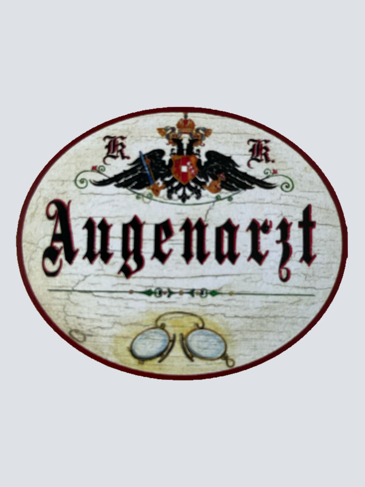 KuK Nostalgie Holzschild Augenarzt Augen Sehen Sehtest Augenheilkunde Schild