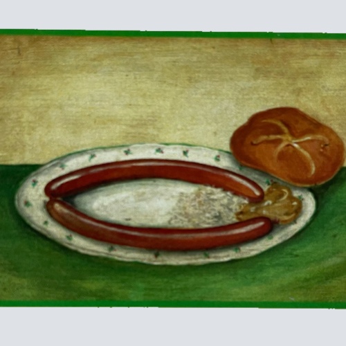 Nostalgie Holzschild Frankfurter Mit Semmel Wurst Snack Imbiss Essen Schild