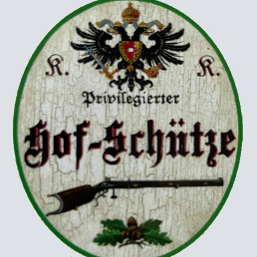 KuK Nostalgie Holzschild Privilegierter Hof-Schütze Schützen Gewehr Schild